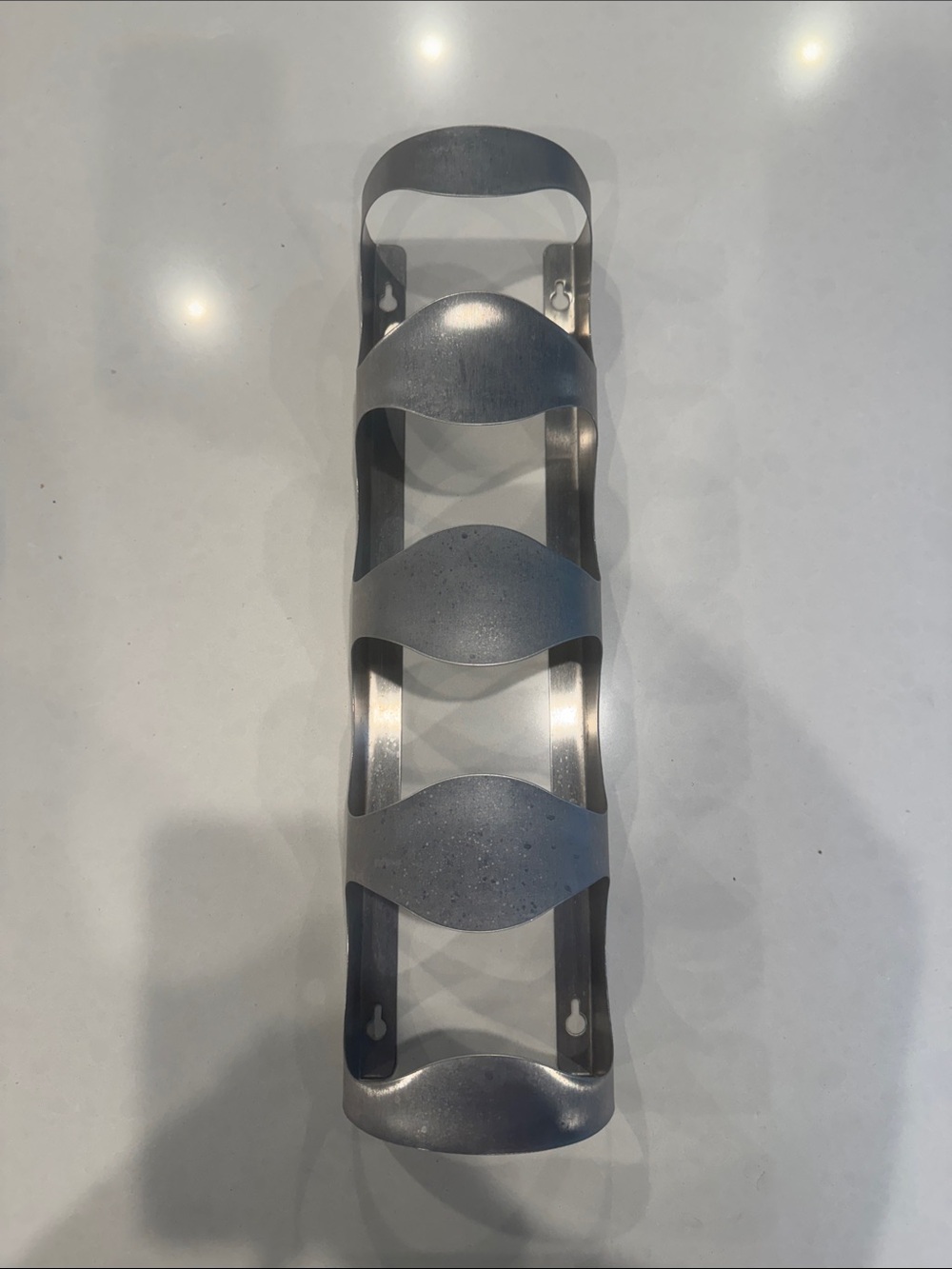Vintage Discontinued Ikea Wall Mounted Wine Rack in Silver